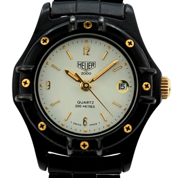 Vintage Heuer (Pre-Tag) 27mm Ladies 2000 Series Black PVD Watch! Ref: 953.008! - Picture 1 of 7